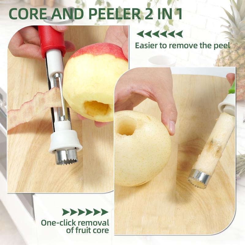 🔥Last Day Buy 1 Get 1 Free $12.49 Each🔥2 in 1 Apple Corer and Peeler - Stainless Steel Fruit Corer
