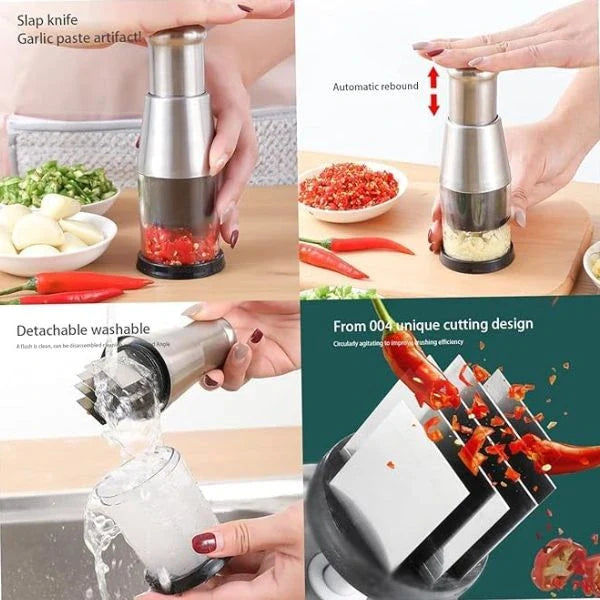 🔥Last Day Buy 1 Get 1 Free $14.99 Each🔥Stainless Steel Hand Food Chopper Garlic Press